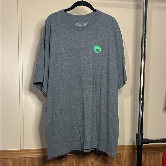 Costa Other - Costa Charcoal Tee with Neon Green Accent EUC